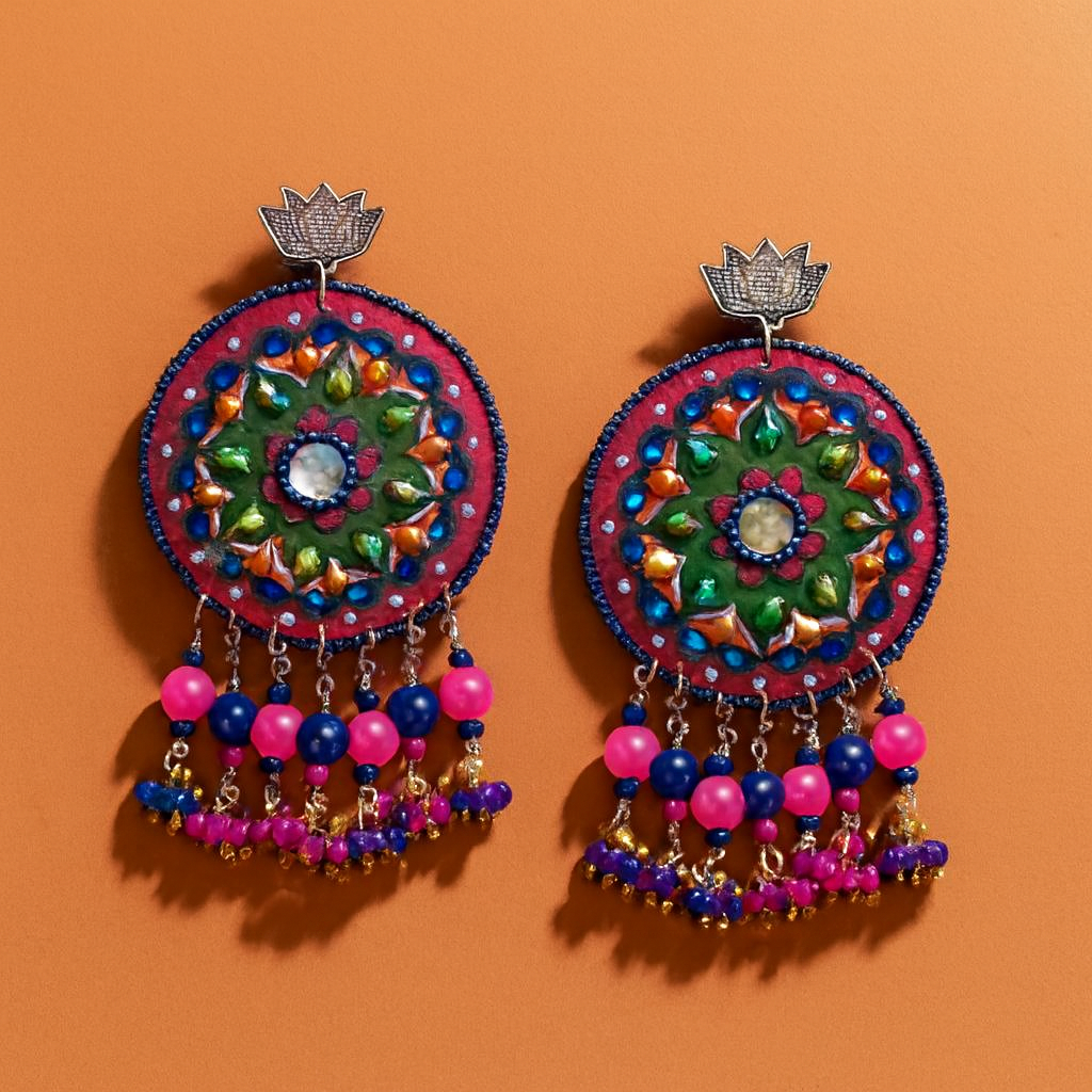 LEENAALANKAR'S MANDALA ART EARRING CHANDRIKA