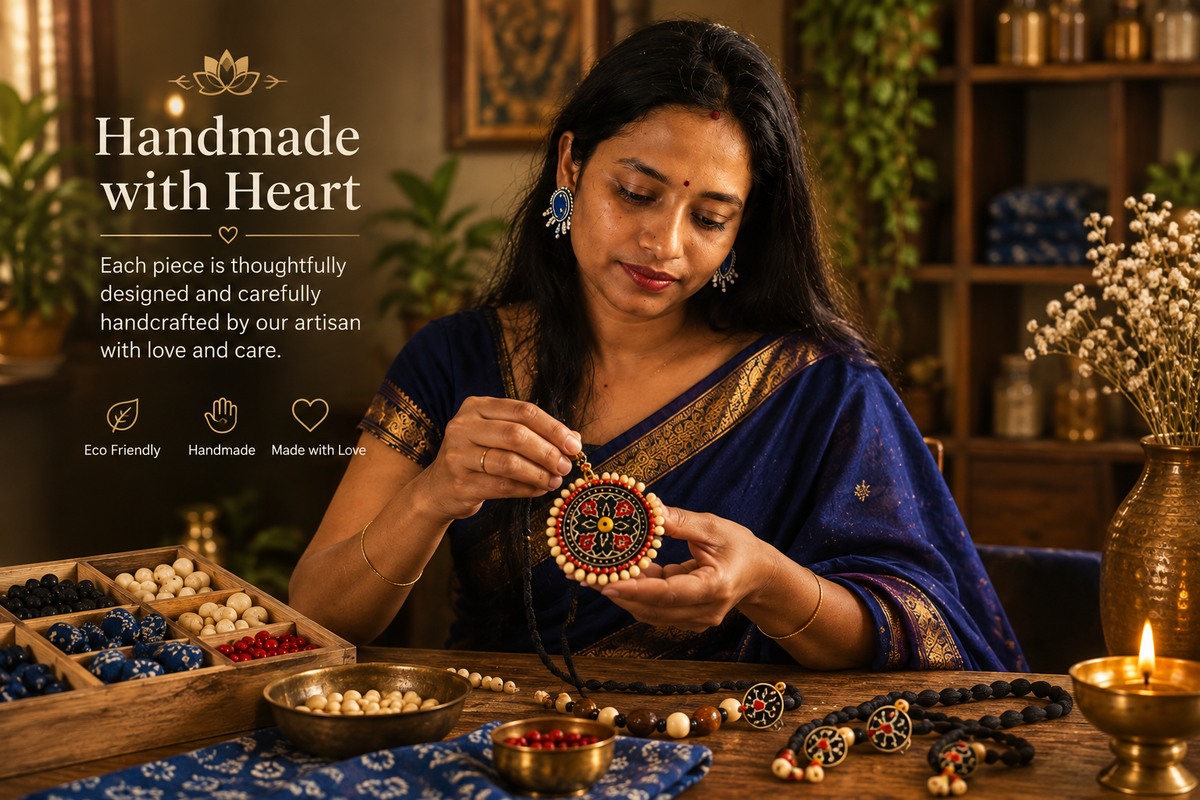Rangdhara Handmade Fabric Jewellery Set | Boho Ethnic Necklace & Earrings | Lightweight Indian Jewellery for Women
