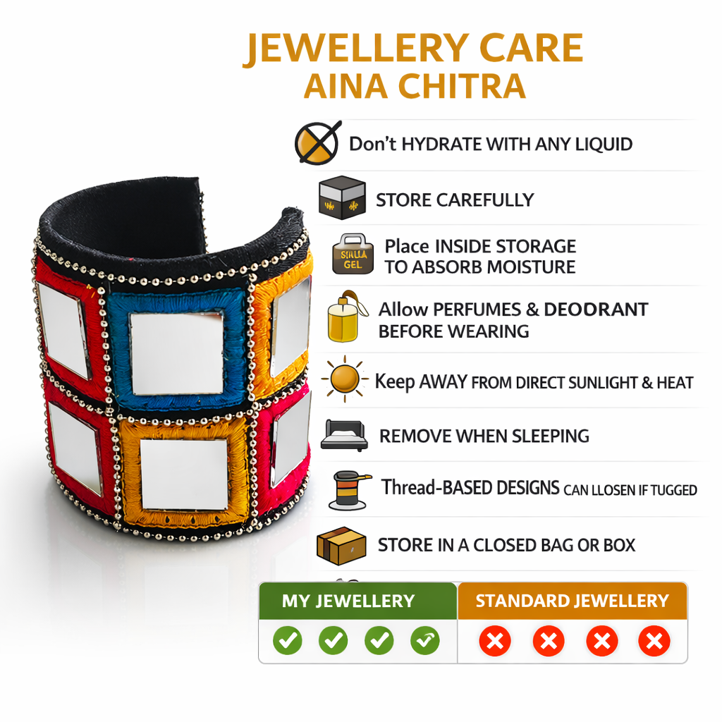 Aina Chitra Multicolor Cuff Bracelet for Women | Handcrafted Traditional Indian Jewellery