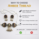 SAMBALPURI FABRIC CHOCKER NECKLACE AMBER