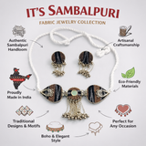 SAMBALPURI FABRIC CHOCKER NECKLACE AMBER