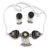 SAMBALPURI FABRIC CHOCKER NECKLACE AMBER