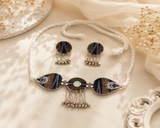 SAMBALPURI FABRIC CHOCKER NECKLACE AMBER