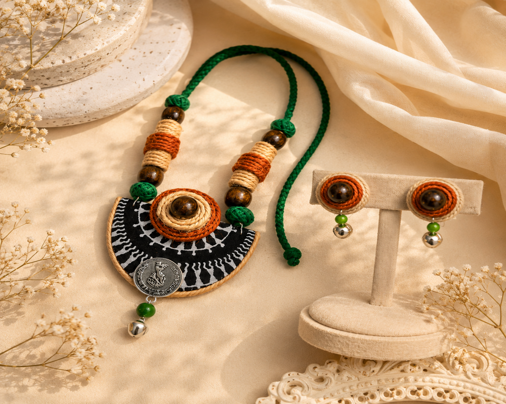 FABRIC COTTON JEWELLERY SET - BOHO ROOT