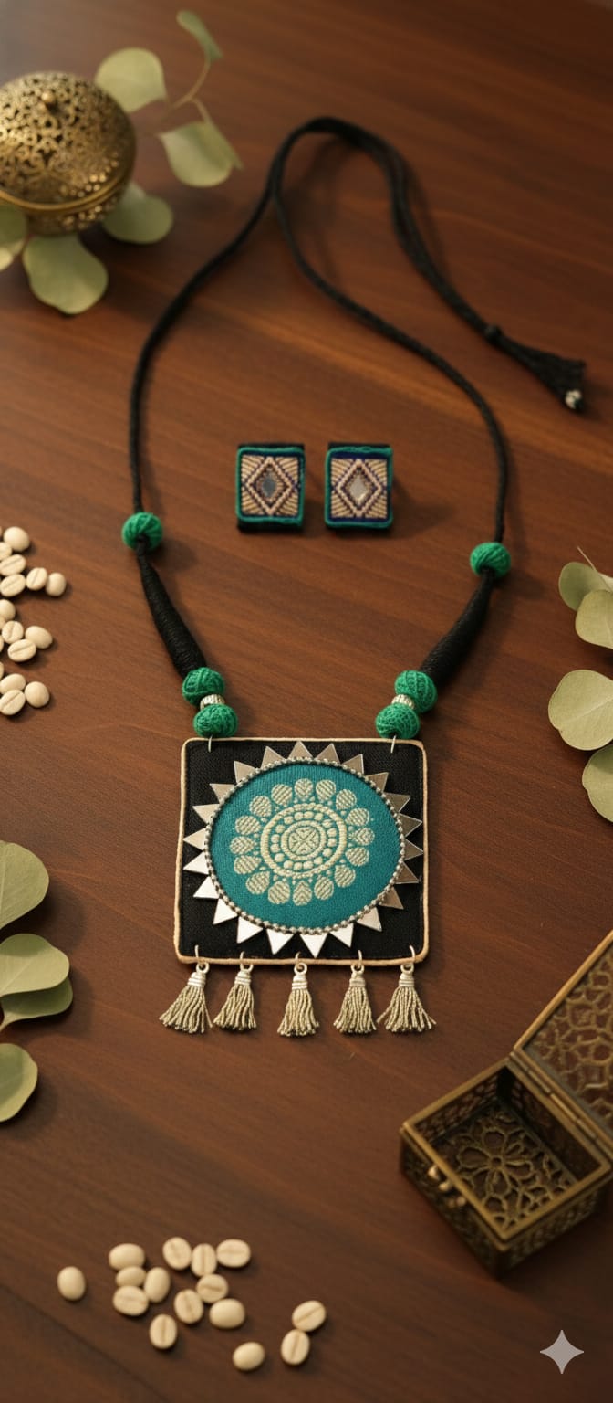 FABRIC JEWELLERY SET - BLUE MUSE