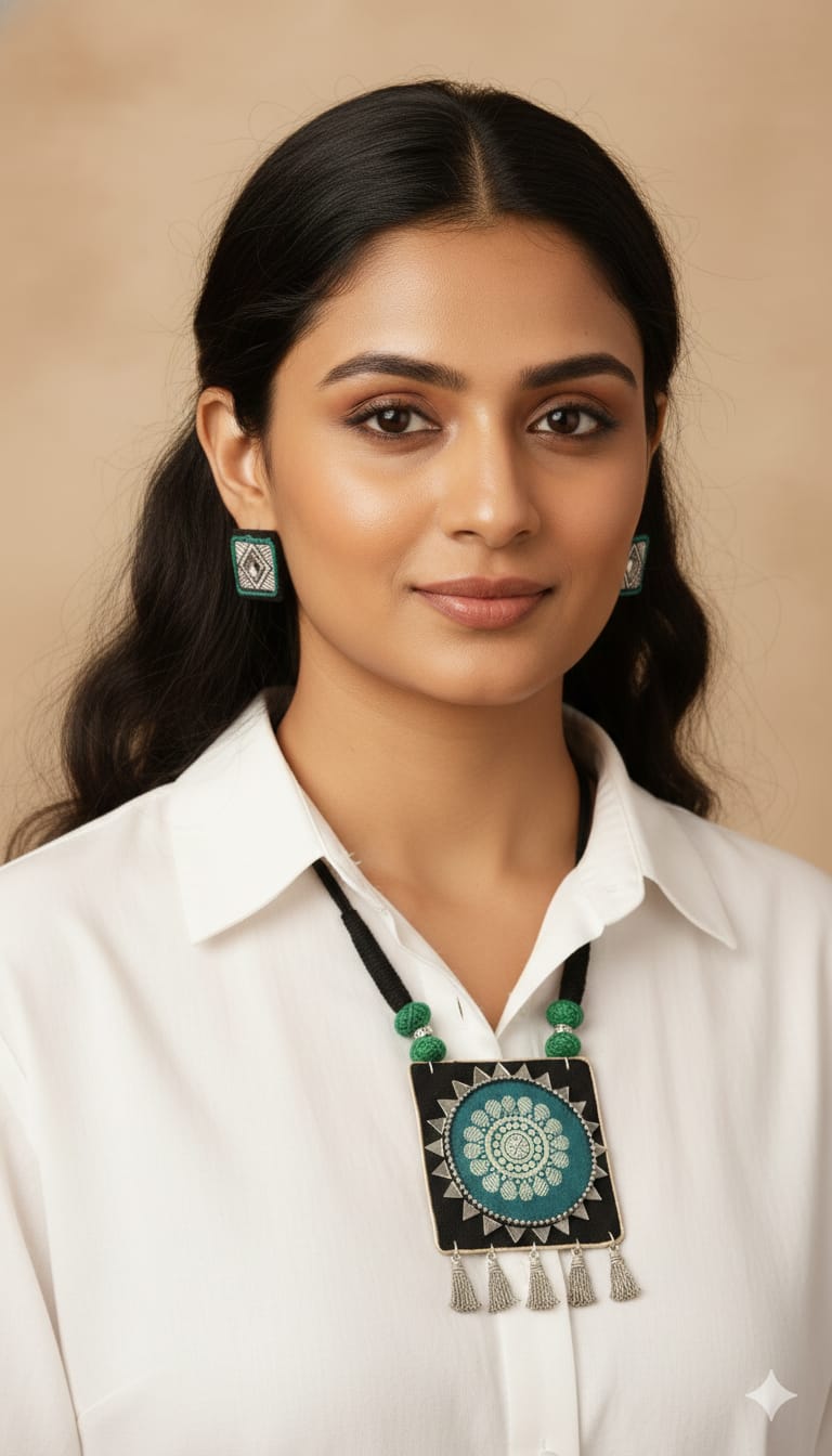 FABRIC JEWELLERY SET - BLUE MUSE