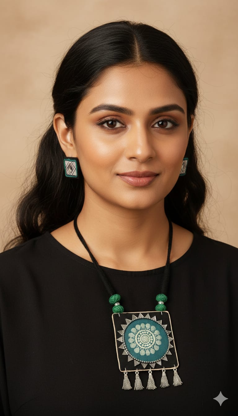 FABRIC JEWELLERY SET - BLUE MUSE