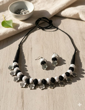 COTTON BEAD NECKLACE - KALI GORI PHOOL