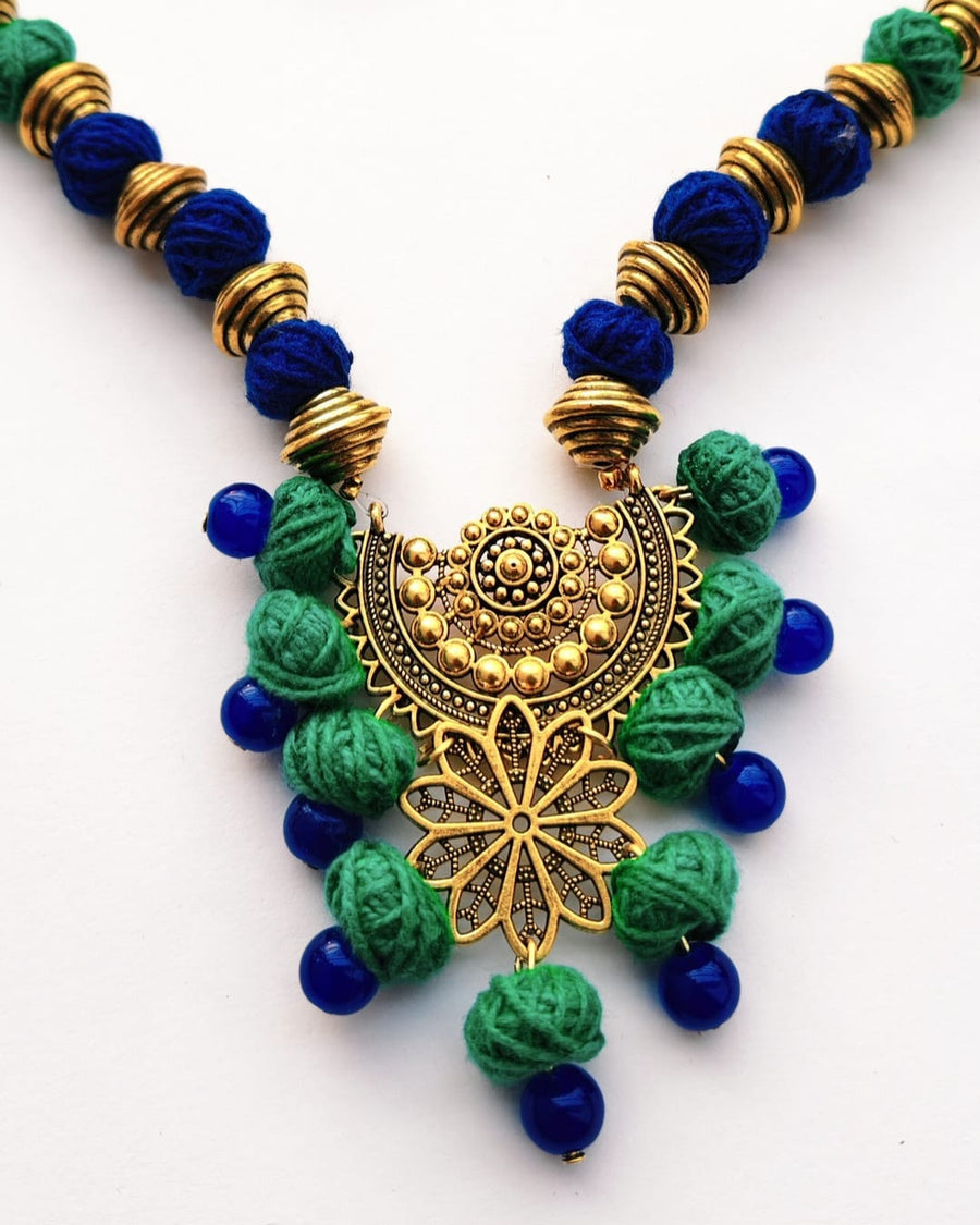 COTTON BEAD NECKLACE - NEELKAMAL