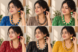 Sambalpuri Wooden Bead Jewellery Set – Handmade Fabric Necklace & Earrings