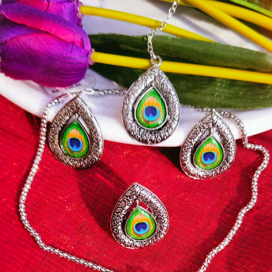 DROP PEACOCK JEWELLERY SET