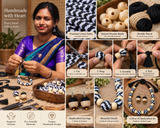 Sambalpuri Wooden Bead Jewellery Set – Handmade Fabric Necklace & Earrings