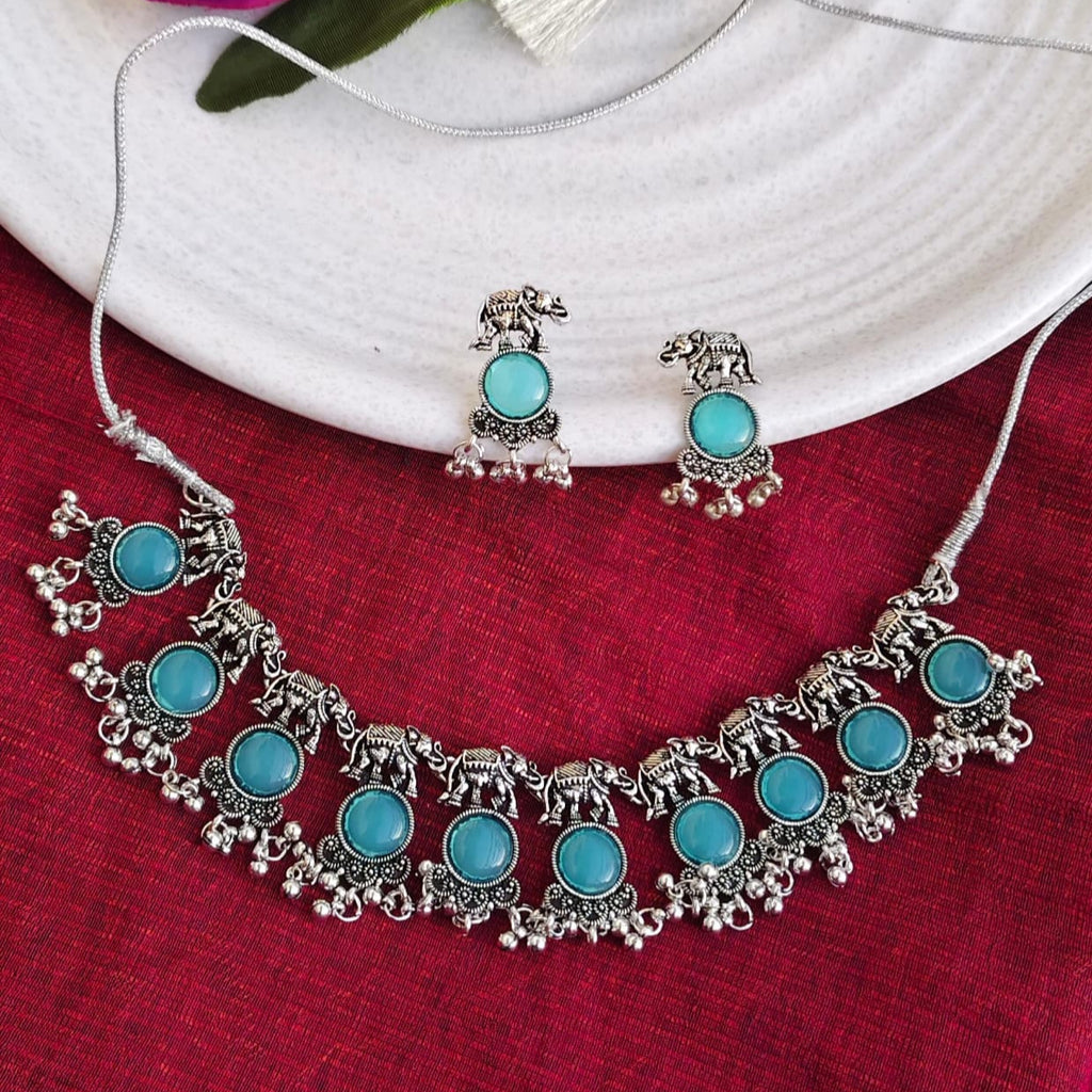 Blue Elephant Necklace