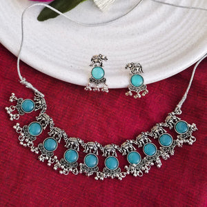 Blue Elephant Necklace