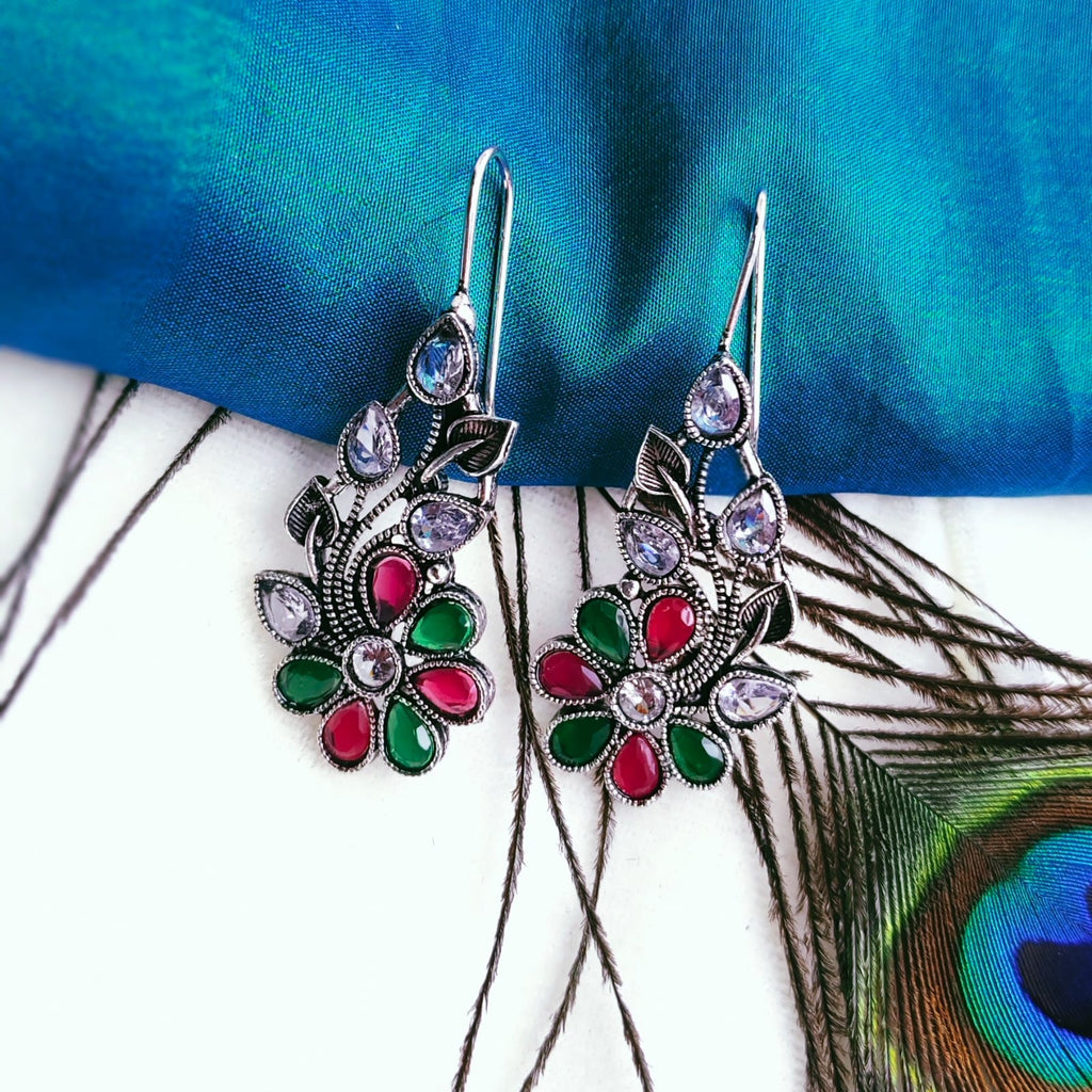 FLOWER OXIDISE EARRING
