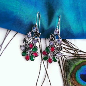 FLOWER OXIDISE EARRING