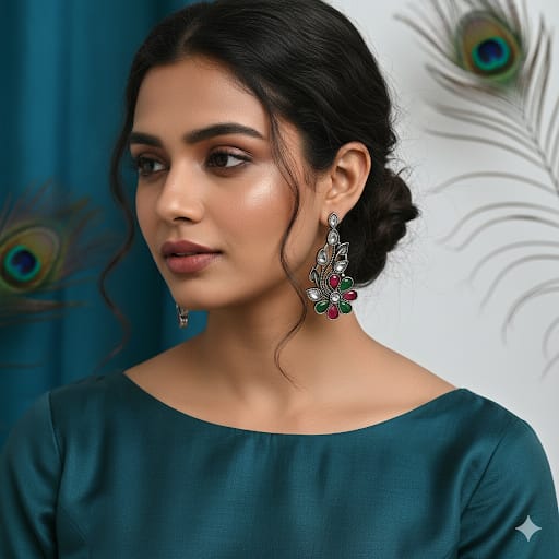 FLOWER OXIDISE EARRING