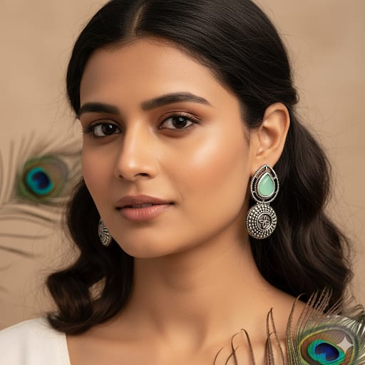 GREEN PENDENT EARRING