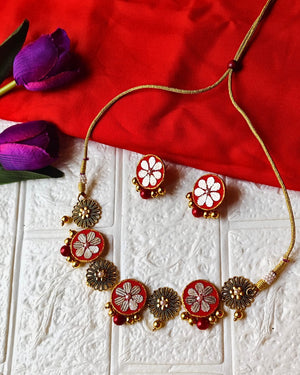GULMOHAR - REDIANT RED & GOLD FLORAL