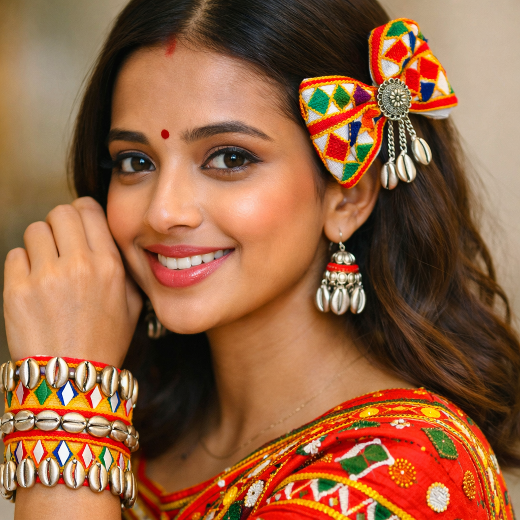 Kaudi Kirti Multicolor Cuff Bracelet for Women | Handcrafted Traditional Indian Jewellery