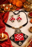 RED SAMBALPURI FEBRIC JEWELLERY