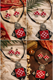RED SAMBALPURI FEBRIC JEWELLERY
