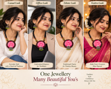 Lotus Leela – Handcrafted Fabric Necklace & Earrings Set | Statement Ethnic Jewellery