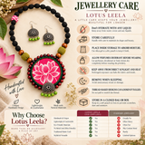 Lotus Leela – Handcrafted Fabric Necklace & Earrings Set | Statement Ethnic Jewellery