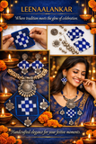 BLUE SAMBALPURI FABRIC JEWELLERY