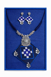 BLUE SAMBALPURI FABRIC JEWELLERY