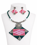 PINK SAMBALPURI NECKLACE