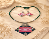 PINK SAMBALPURI NECKLACE