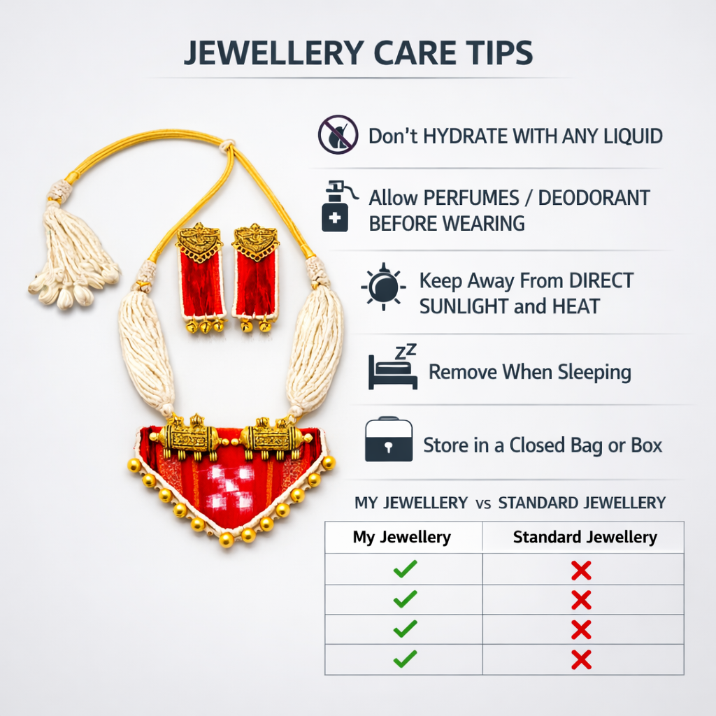 Red Pasapali Sambalpuri Necklace Set for Women with Earrings | Handmade Odisha Jewellery