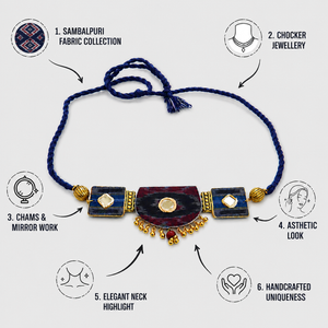 SAMBALPURI FABRIC CHOCKER NECKLACE - PRATIVA
