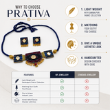 SAMBALPURI FABRIC CHOCKER NECKLACE - PRATIVA