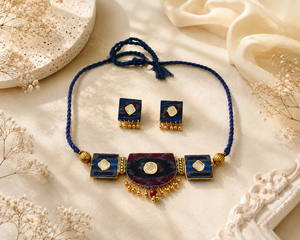 SAMBALPURI FABRIC CHOCKER NECKLACE - PRATIVA