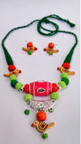 FABRIC WOODEN JEWELLERY SET - PAKSI PREM