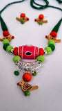 FABRIC WOODEN JEWELLERY SET - PAKSI PREM