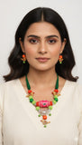 FABRIC WOODEN JEWELLERY SET - PAKSI PREM