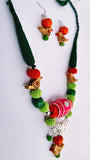 FABRIC WOODEN JEWELLERY SET - PAKSI PREM