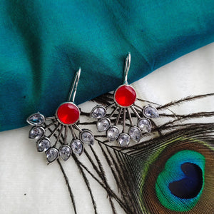 RED FEATHER EARRING