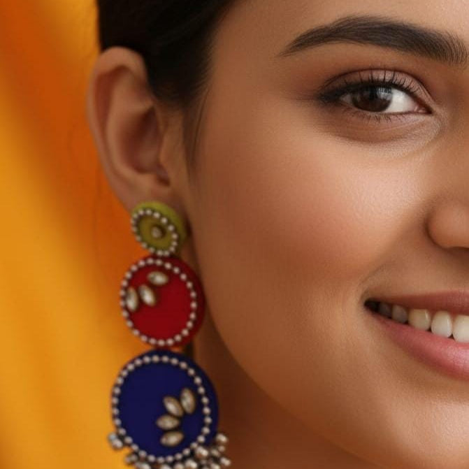FABRIC RAAS RANG EARRINGS