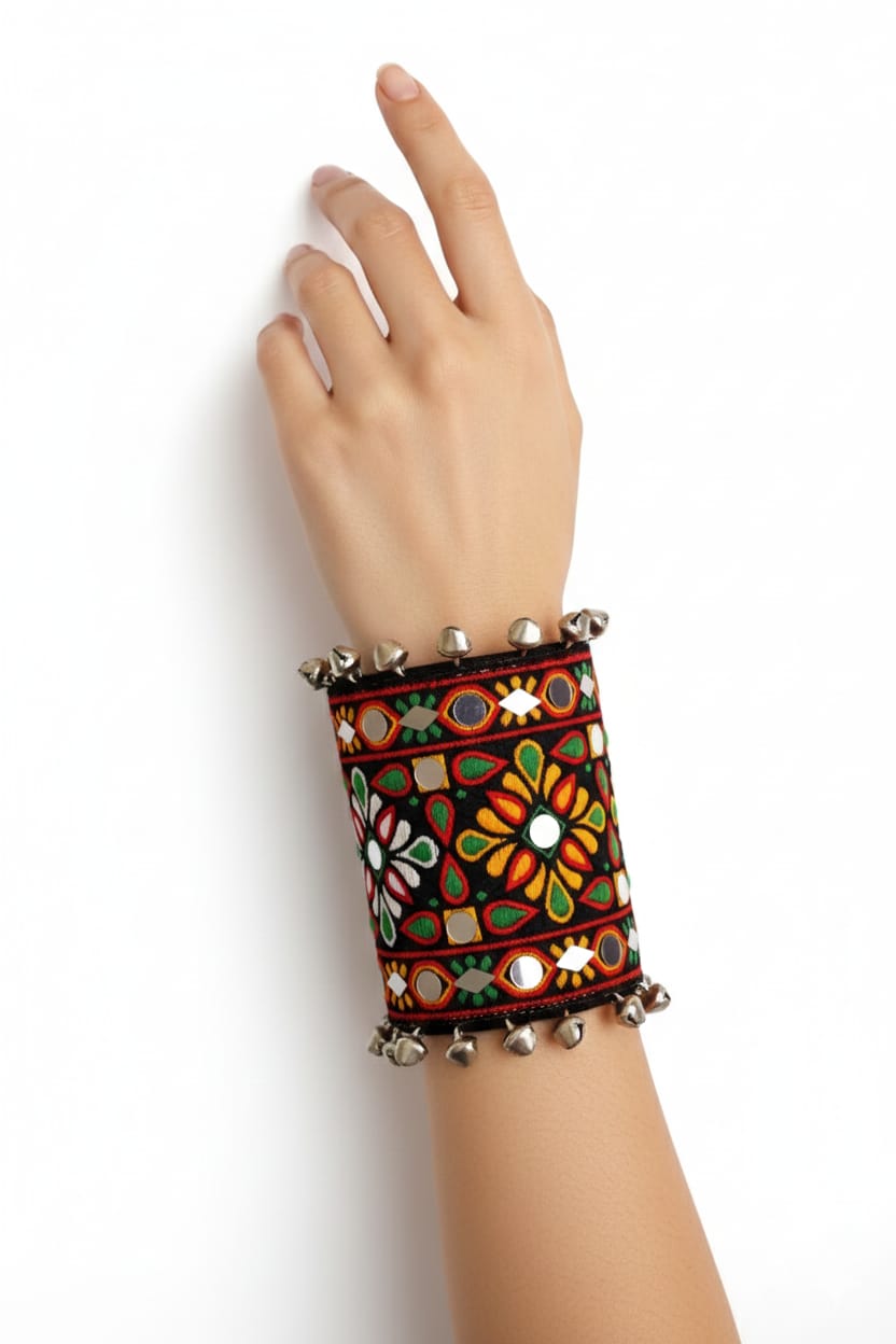 Fabric Rangila Cuff Bracelet for Women | Handcrafted Traditional Indian Jewellery