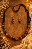 FABRIC WOODEN BEAD NECKLACE (SERENITY)