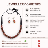 FABRIC WOODEN BEAD NECKLACE (SERENITY)