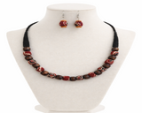 FABRIC WOODEN BEAD NECKLACE (SERENITY)