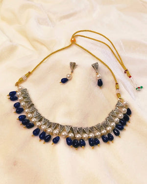 BLUE DROP BEAD NECKLACE