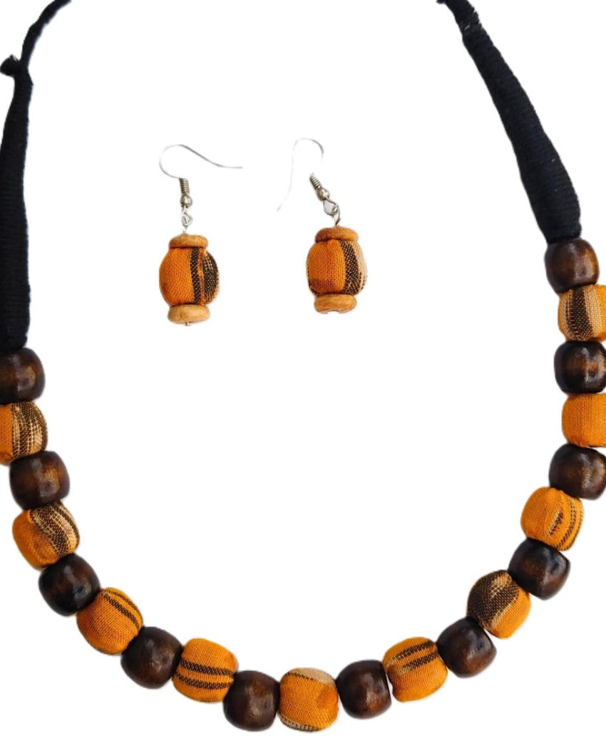 FABRIC WOODEN BEAD NECKLACE (VAN MALA)