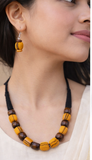 FABRIC WOODEN BEAD NECKLACE (VAN MALA)