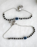 BLACK BEAD EVIL EYE ANKLET